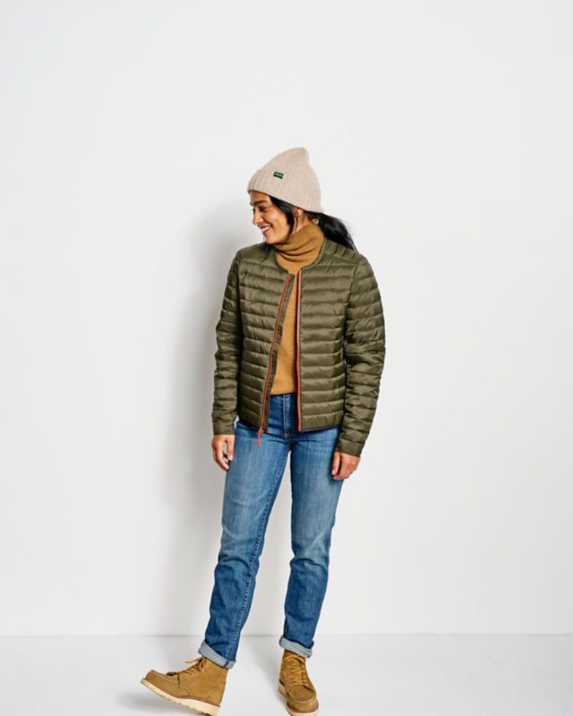 Women's Collarless Drift Jacket - TARRAGON