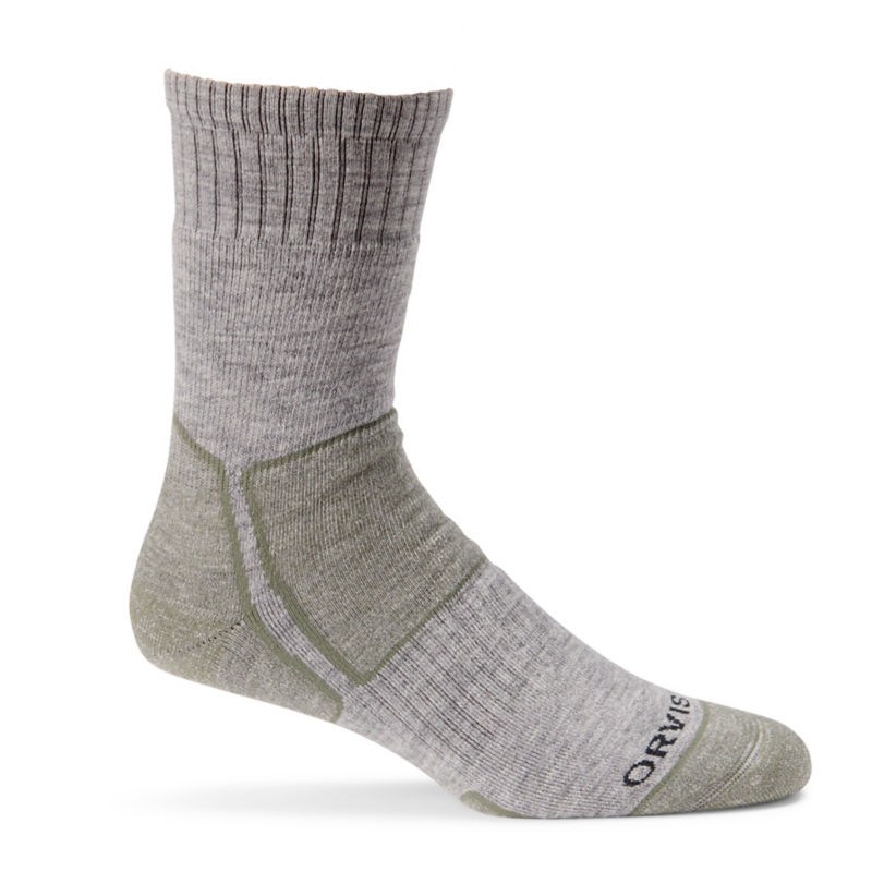 Midweight Crew Wader Socks - LIGHT GRAY WITH ACCENTS