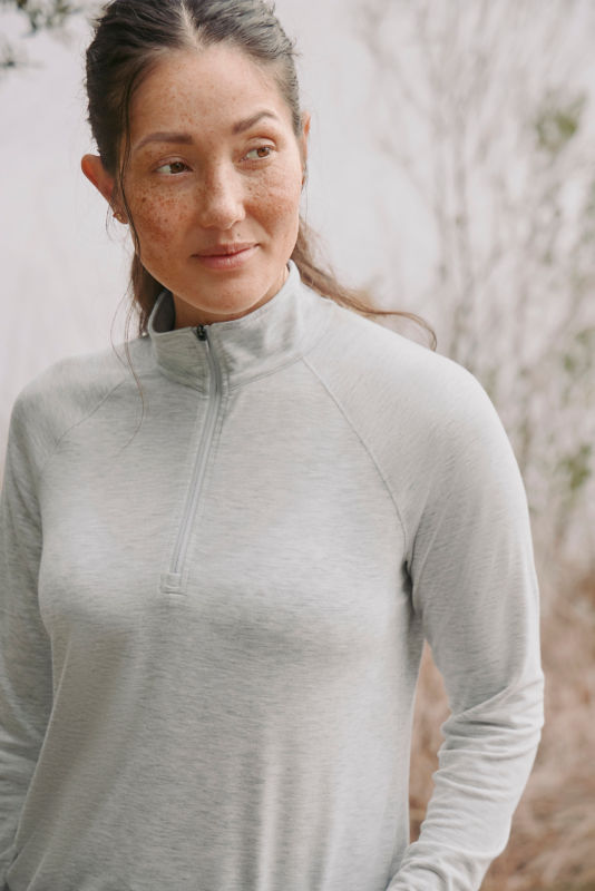Women&rsquo;s DriCast&trade; 1/4-Zip - PALE GRAY HEATHER image number 1