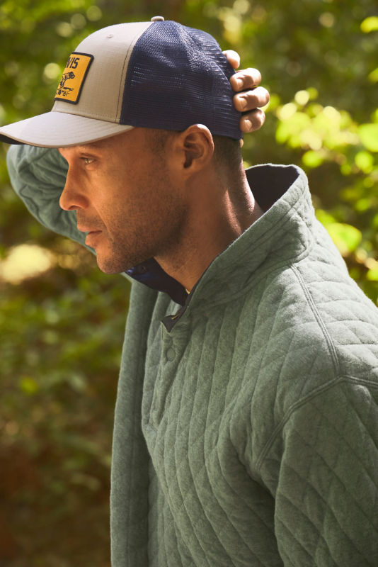 Outdoor Quilted 1/4-Snap Sweatshirt - ALOE image number 1