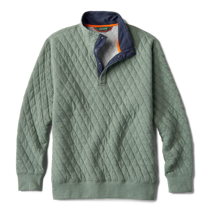 Outdoor Quilted 1/4-Snap Sweatshirt - ALOE image number 2