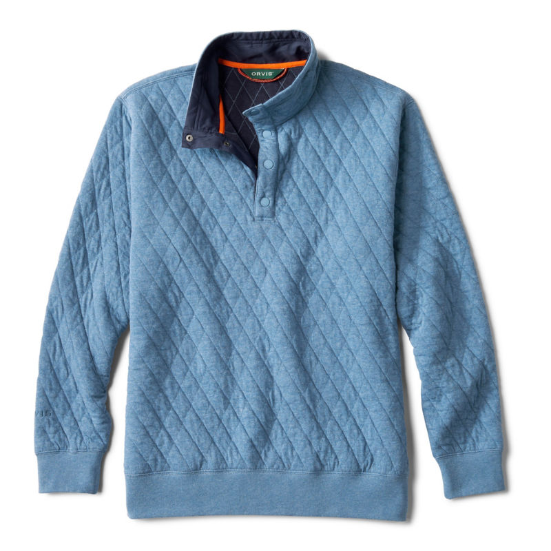 Outdoor Quilted 1/4-Snap Sweatshirt - BLUESTONE
