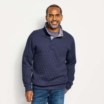 Orvis Quilted Snap Sweatshirt Black - Small - Wind River Outdoor Company
