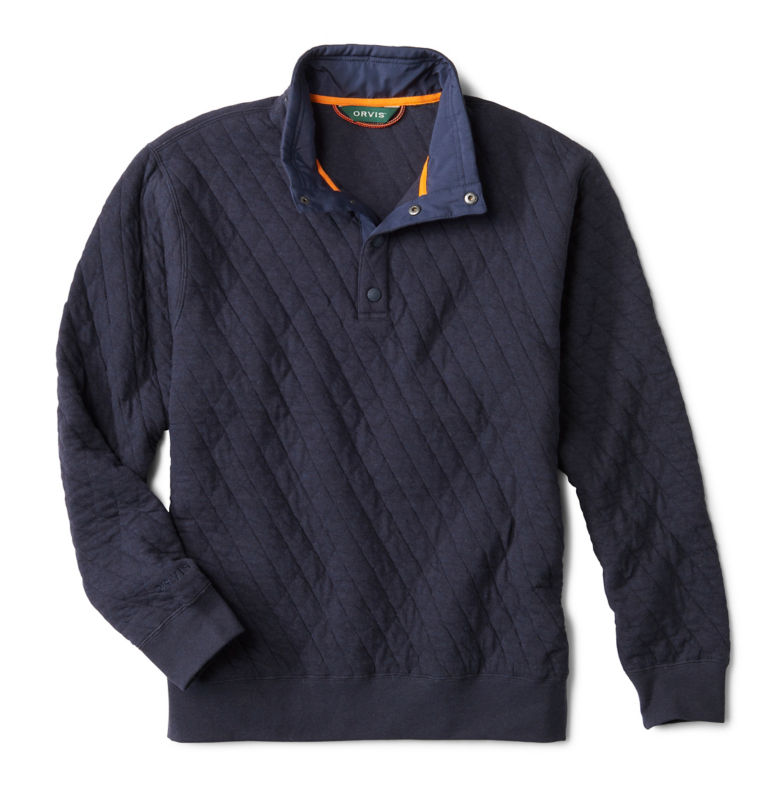 Outdoor Quilted 1/4-Snap Sweatshirt - TRUE NAVY image number 1