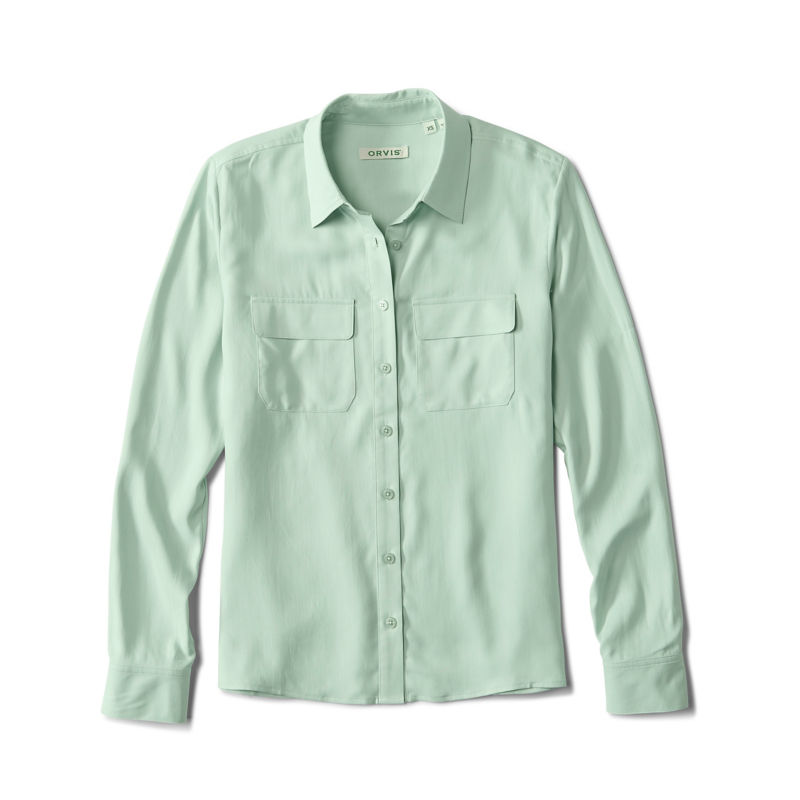 Washable Silk Long-Sleeve Shirt - LIGHT JADE