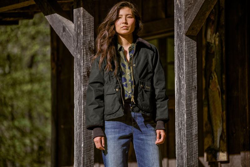Barbour&reg; Cropped Beadnell Waxed Jacket - SAGE