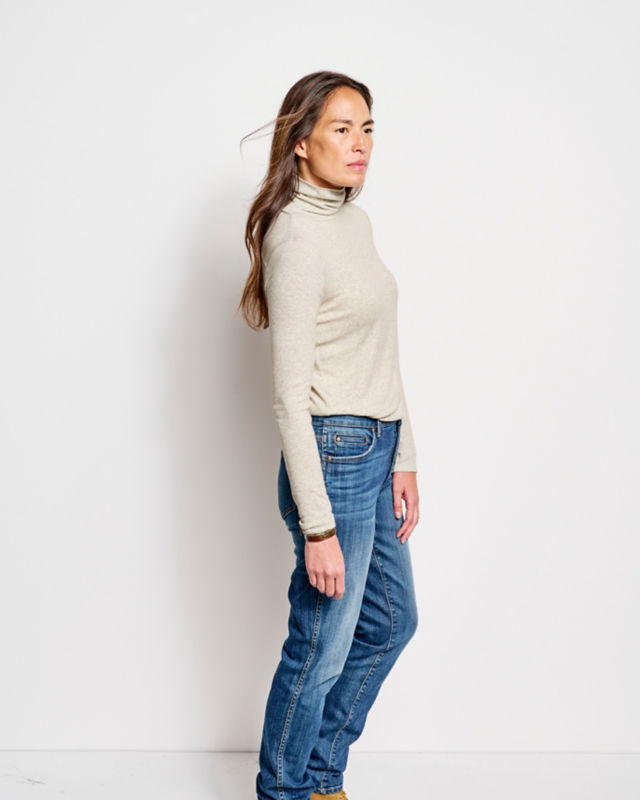 Ribbed Long-Sleeved Turtleneck - LIGHT GREY HEATHER image number 1