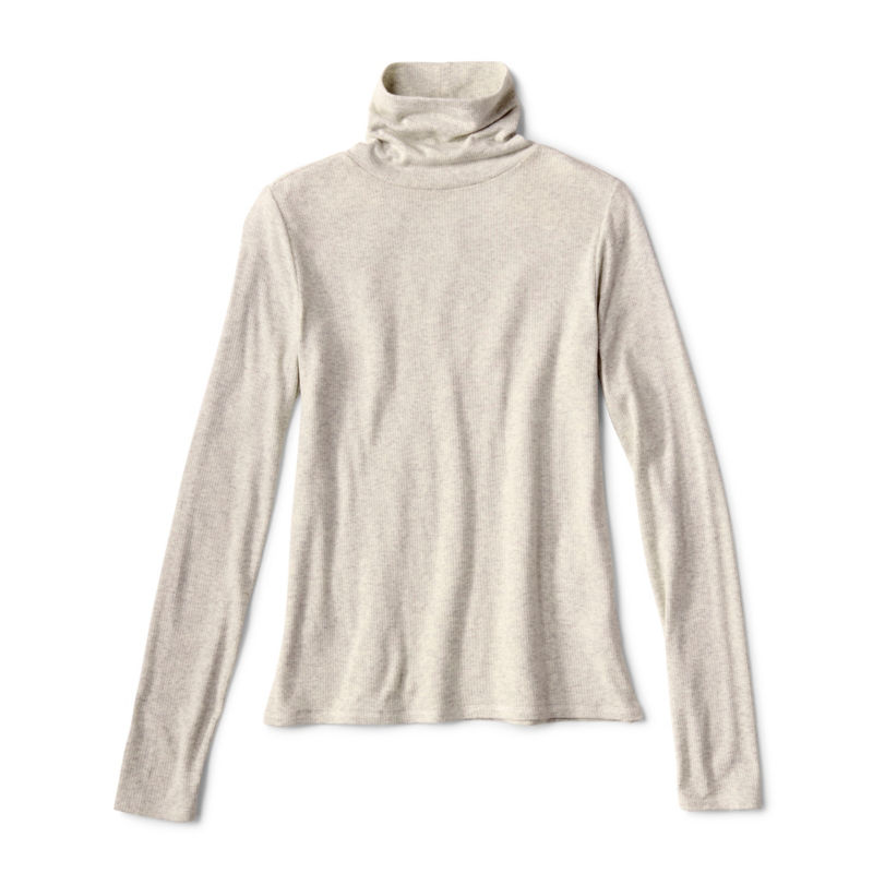 Ribbed Long-Sleeved Turtleneck - LIGHT GREY HEATHER image number 4