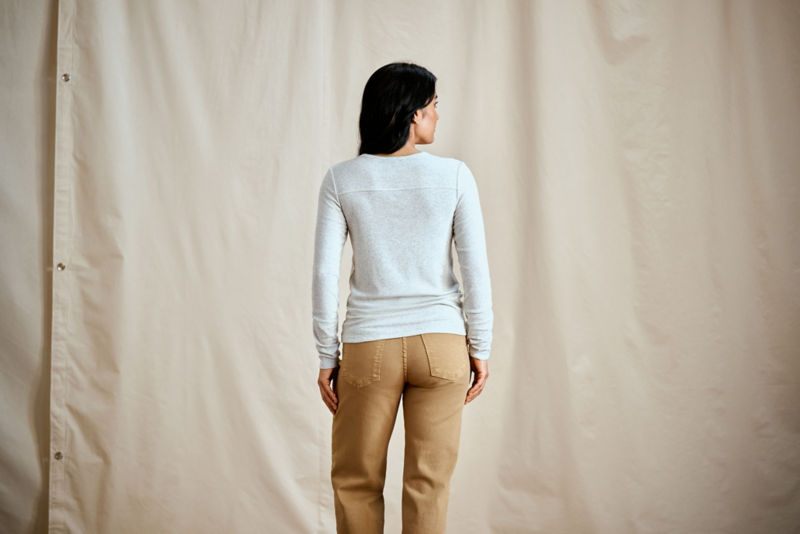 Ribbed Henley Long-Sleeve Tee - LIGHT GREY HEATHER image number 3