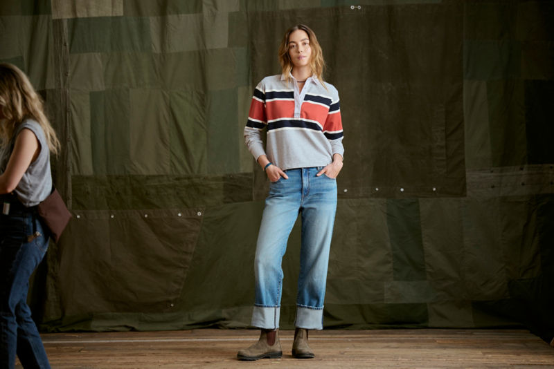 Maple Rugby Long-Sleeve Shirt - TRUE NAVY STRIPE image number 1