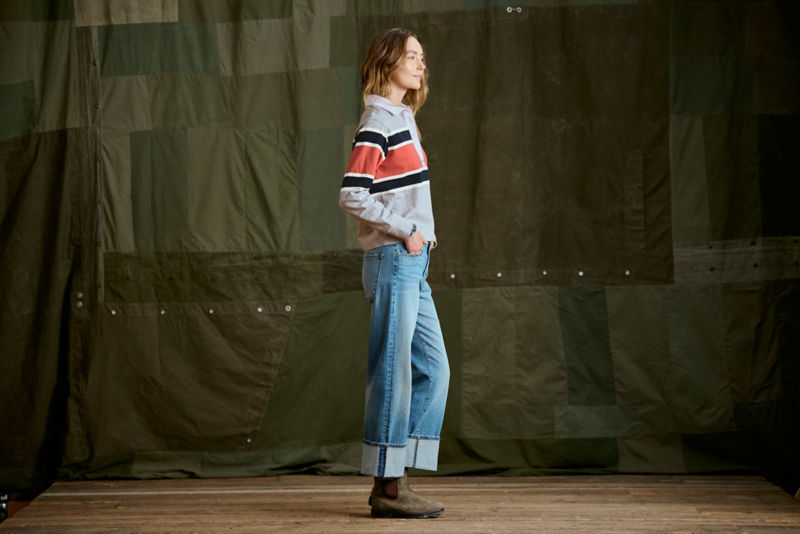 Maple Rugby Long-Sleeve Shirt - TRUE NAVY STRIPE image number 4