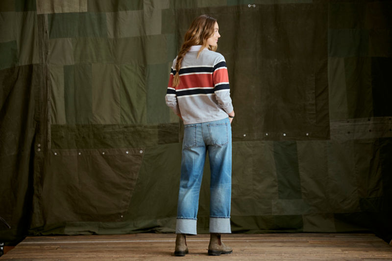 Maple Rugby Long-Sleeve Shirt - TRUE NAVY STRIPE image number 5