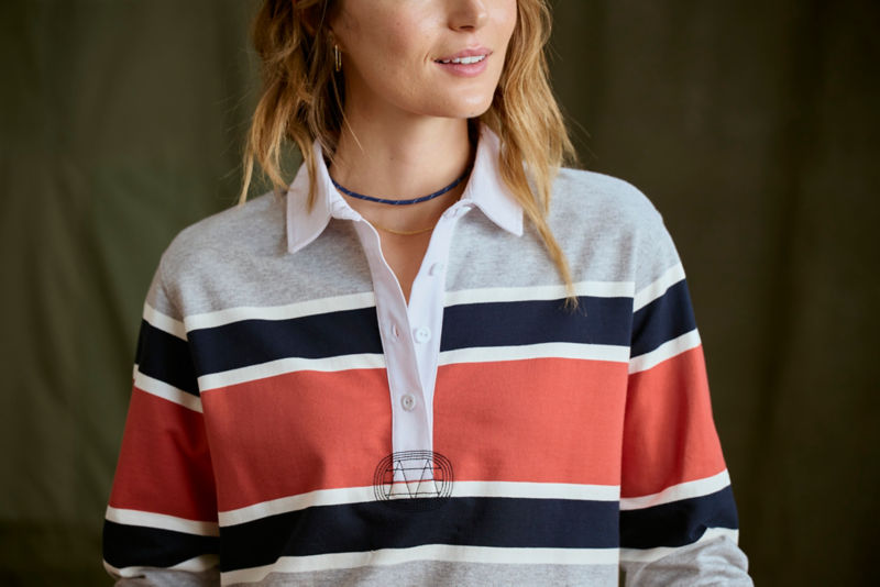 Maple Rugby Long-Sleeve Shirt - TRUE NAVY STRIPE image number 2