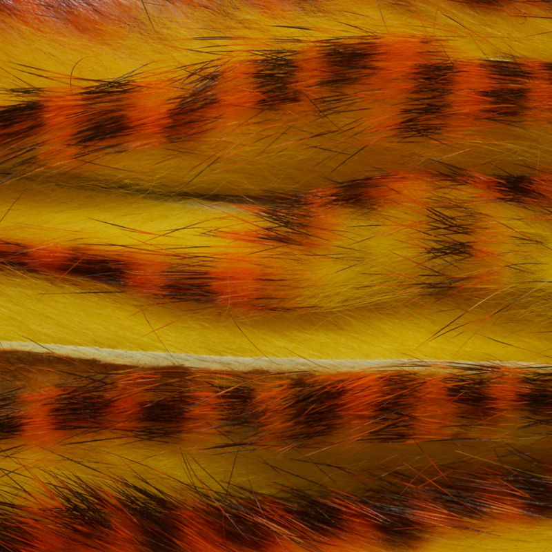 Fulling Mill Barred Rabbit Zonkers - FIRE TIGER BLACK BARRED