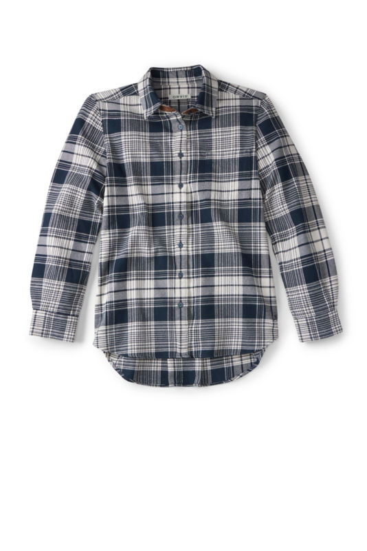 Perfect Flannel Boyfriend Shirt - NAVY/SNOW PLAID