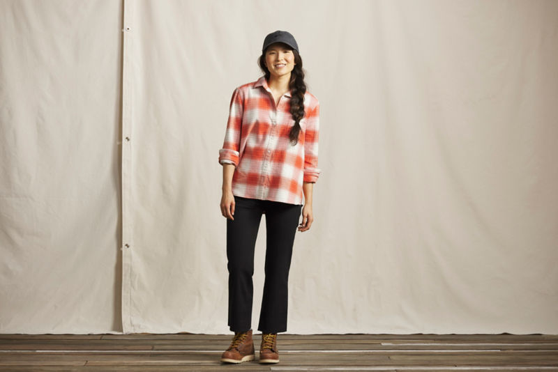Perfect Flannel Boyfriend Shirt - RED SETTER/SNOW PLAID image number 3