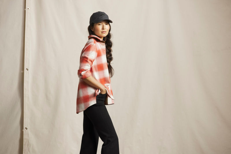 Perfect Flannel Boyfriend Shirt - RED SETTER/SNOW PLAID image number 1