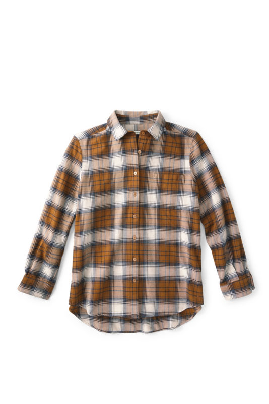 Perfect Flannel Boyfriend Shirt - SNOW/HAZELNUT PLAID