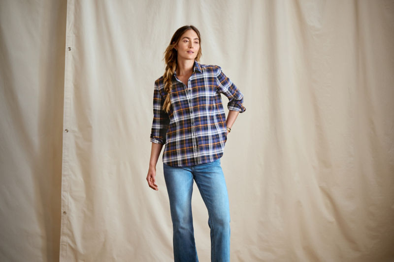 Perfect Flannel Boyfriend Shirt - MOUNTAIN DUSK PLAID