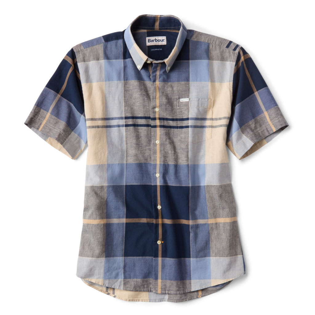 Barbour® Douglas Short-Sleeved Regular Fit Shirt - RIVER BLUE image number 0