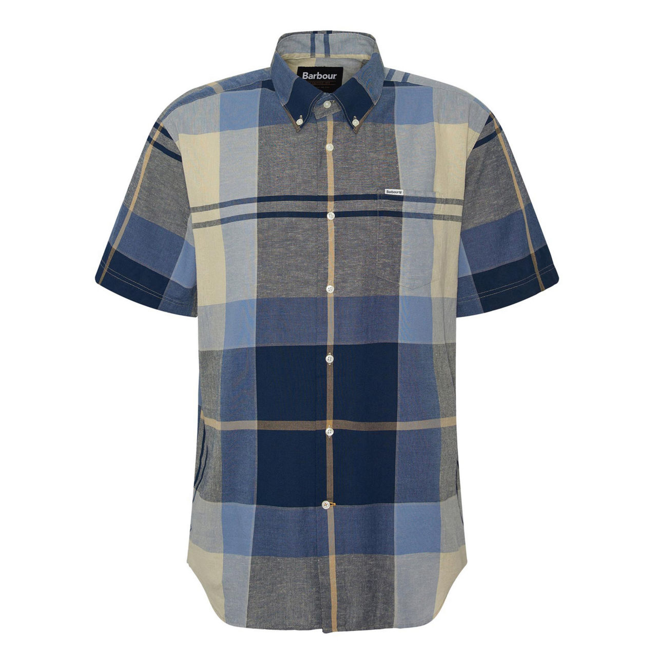 Barbour® Douglas Short-Sleeved Regular Fit Shirt - RIVER BLUE image number 1