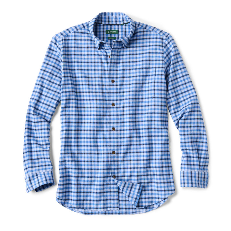 Lodge Flannel Long-Sleeved Shirt - BLUE FOG