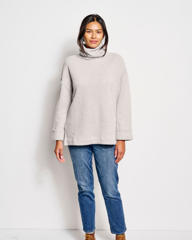 Cozy Brushed Cowlneck Sweatshirt - GRAY MIX