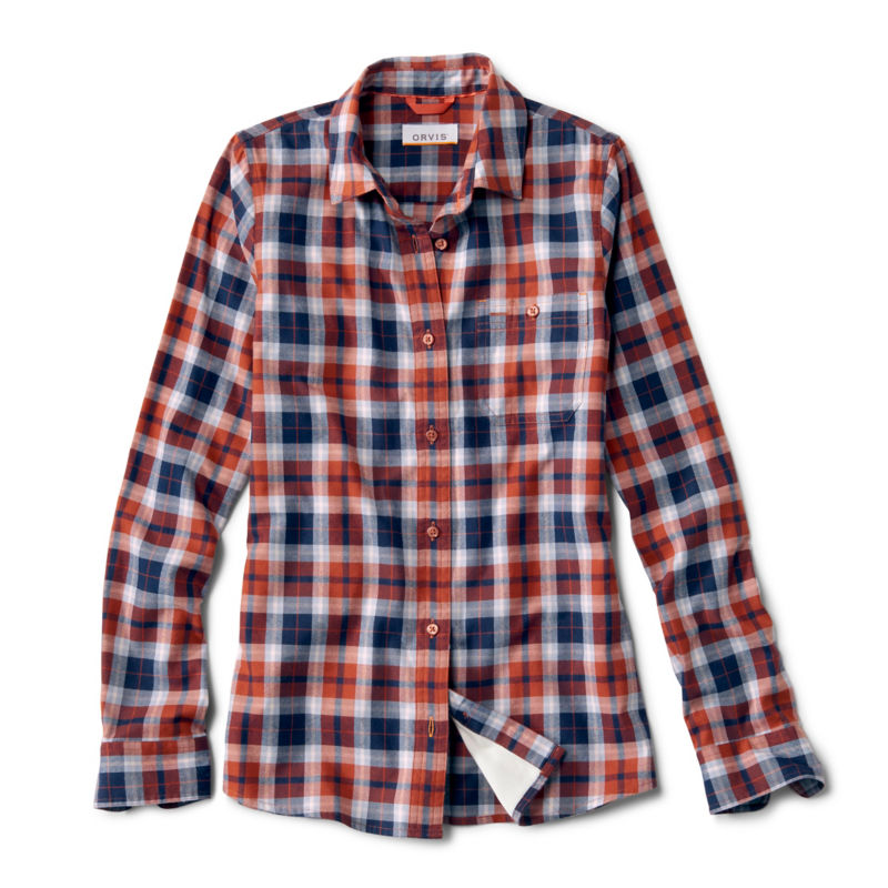Flat Creek Flannel Work Shirt - RUSSET/NAVY PLAID image number 2