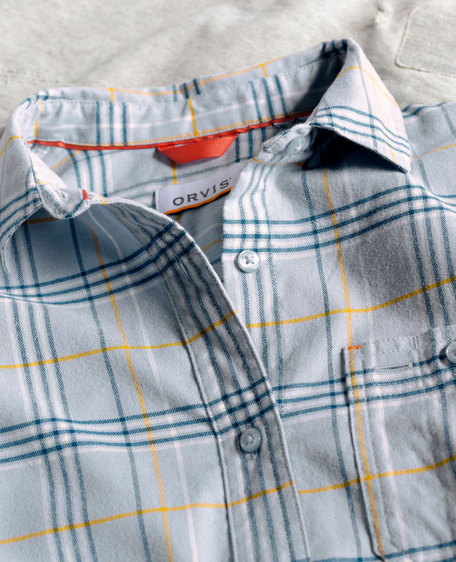 Flat Creek Flannel Work Shirt - BLUE FOG PLAID image number 6