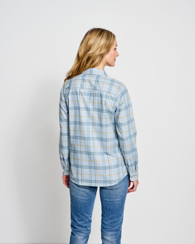 Flat Creek Flannel Work Shirt - BLUE FOG PLAID image number 2