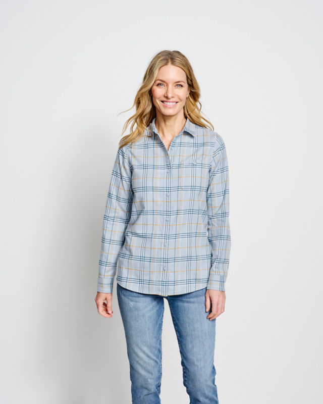 Flat Creek Flannel Work Shirt - BLUE FOG PLAID image number 0