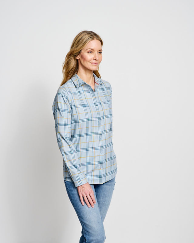 Flat Creek Flannel Work Shirt - BLUE FOG PLAID image number 1