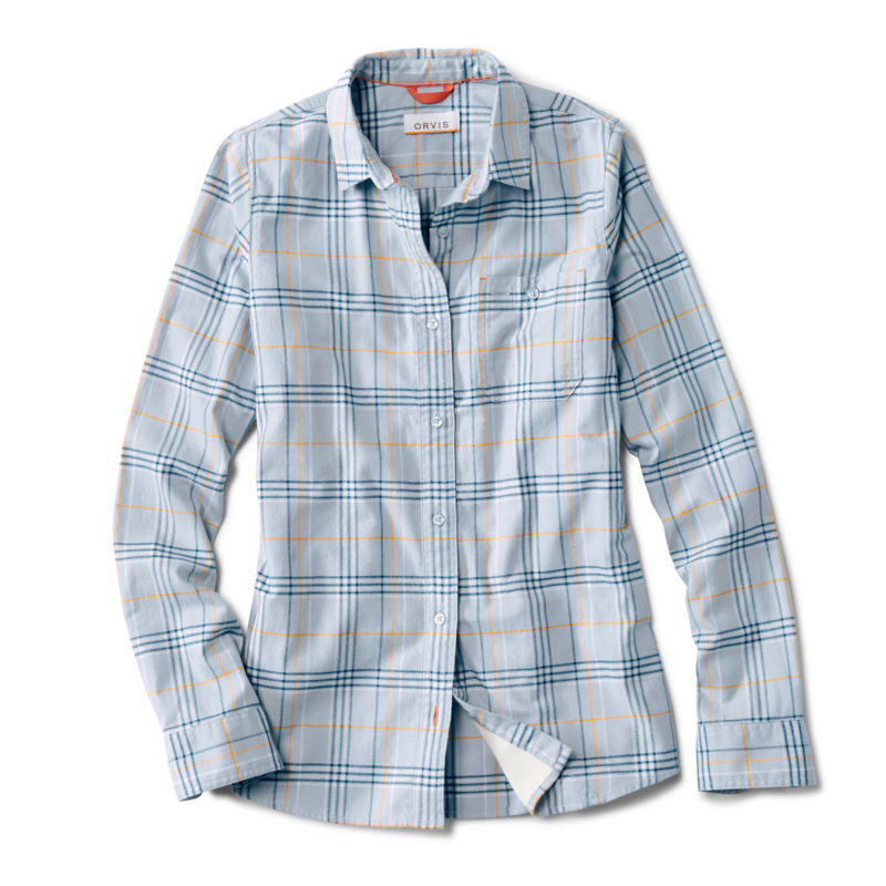 Flat Creek Flannel Work Shirt - BLUE FOG PLAID image number 7
