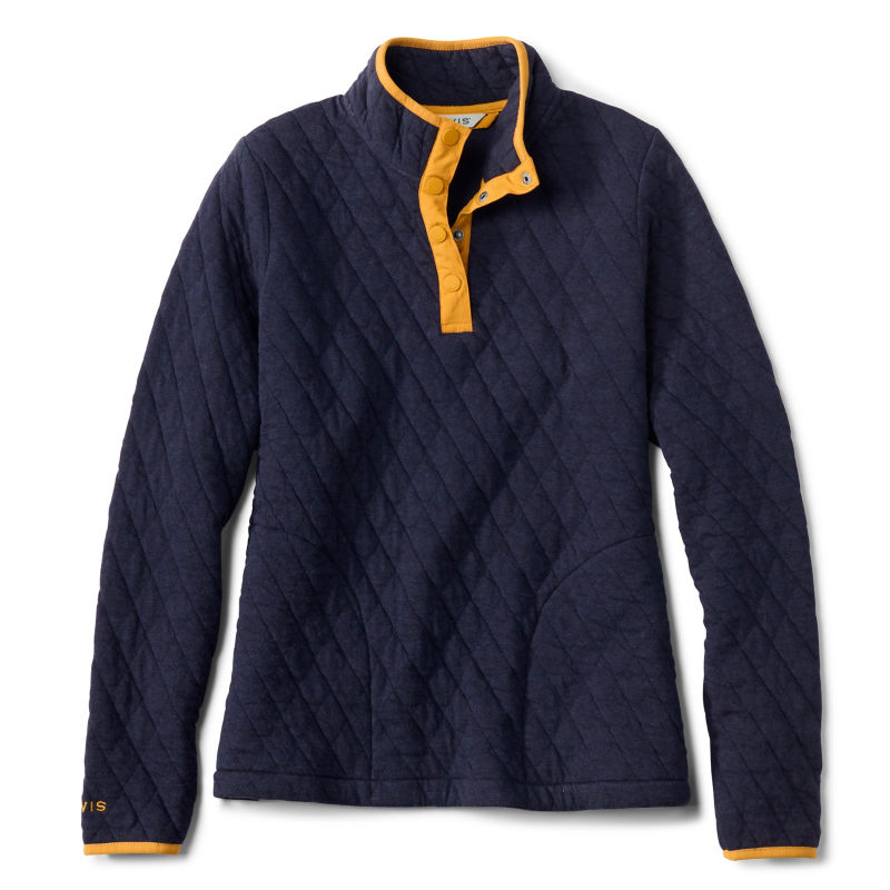Outdoor Quilted 1/4-Snap Sweatshirt - TRUE NAVY HEATHER