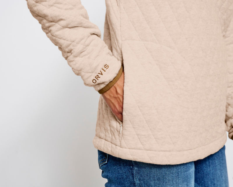 Outdoor Quilted 1/4-Snap Sweatshirt - MAUVE STRIPE image number 5