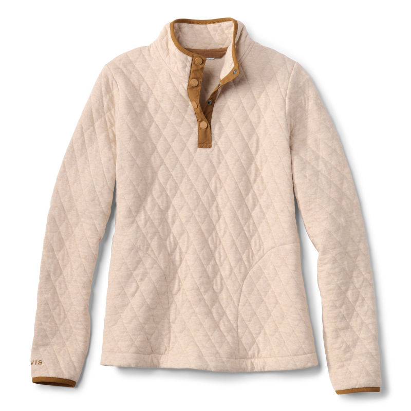 Outdoor Quilted 1/4-Snap Sweatshirt - BARLEY HEATHER image number 5