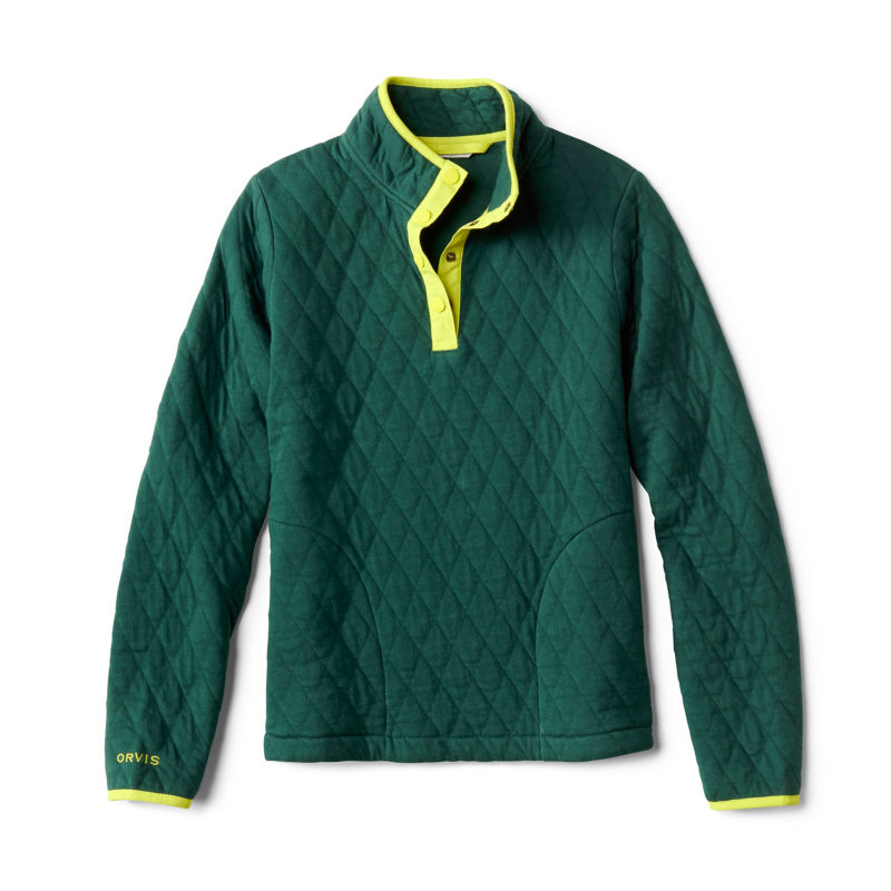 Outdoor Quilted 1/4-Snap Sweatshirt - PEACOCK