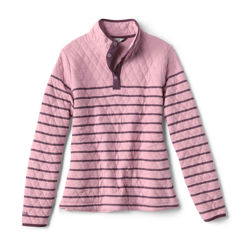 Outdoor Quilted 1/4-Snap Sweatshirt - MAUVE STRIPE