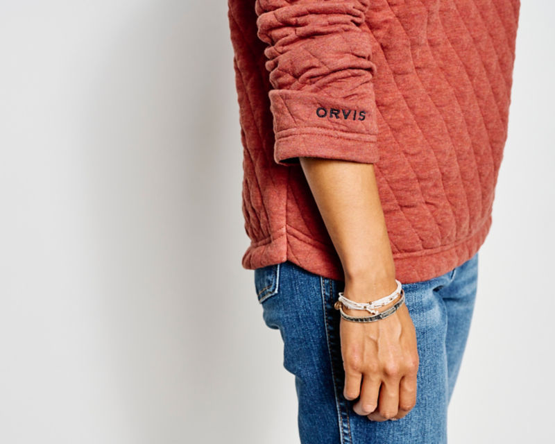 Outdoor Quilted Crew Sweatshirt - DARK GRAY HEATHER STRIPE image number 5