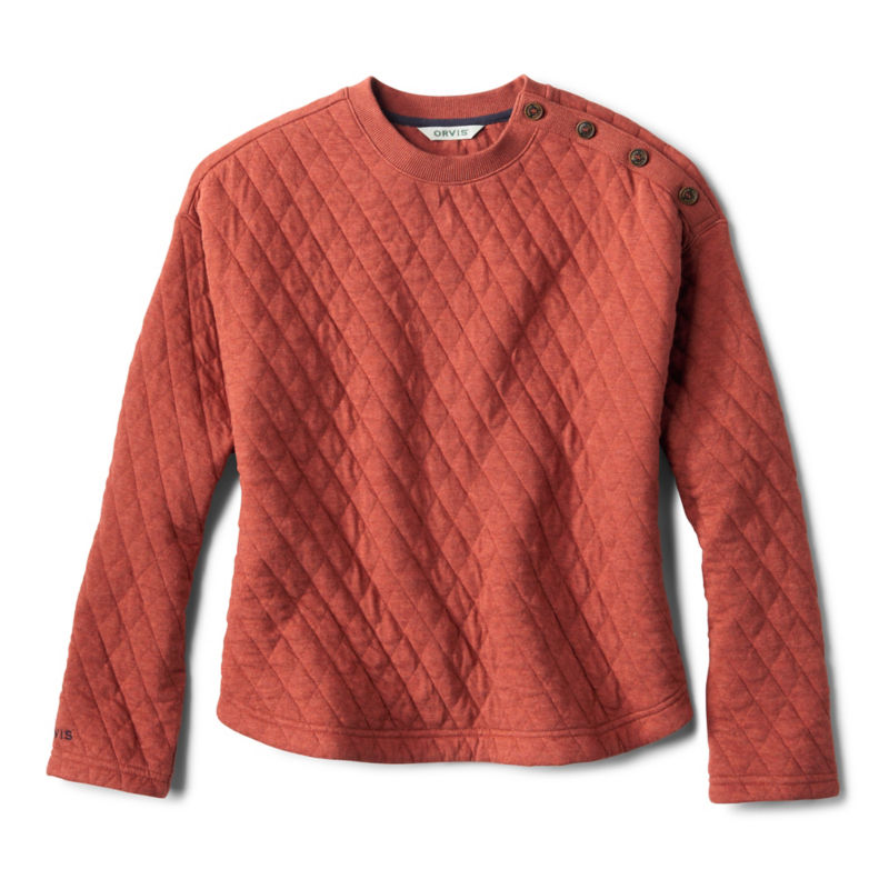 Outdoor Quilted Crew Sweatshirt - RUSSET HEATHER image number 5