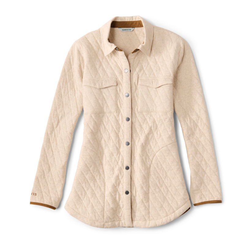 Outdoor Quilted Shirt Jacket - BARLEY HEATHER