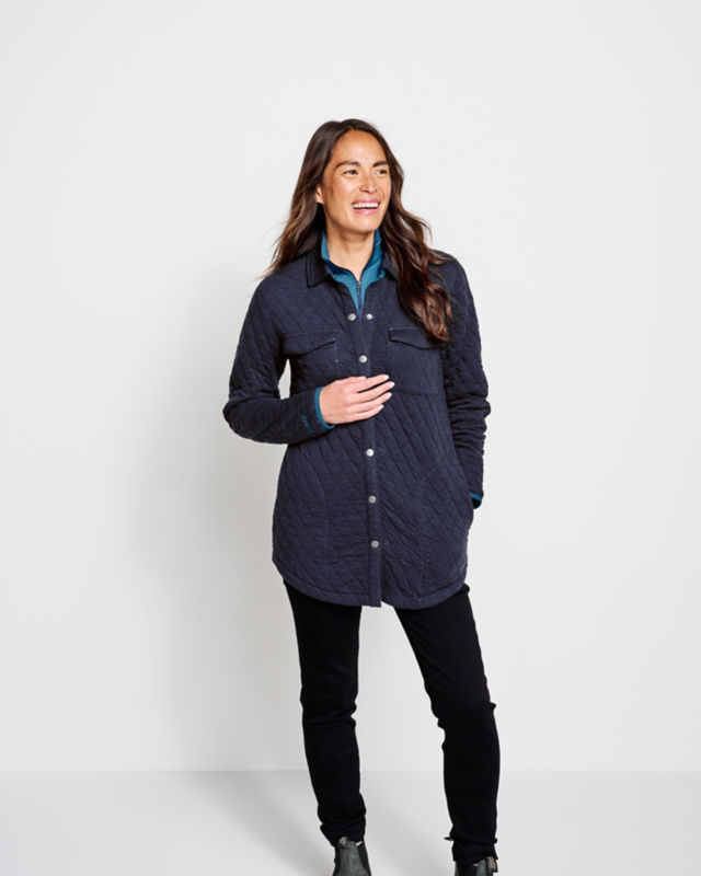 Outdoor Quilted Shirt Jacket - TRUE NAVY