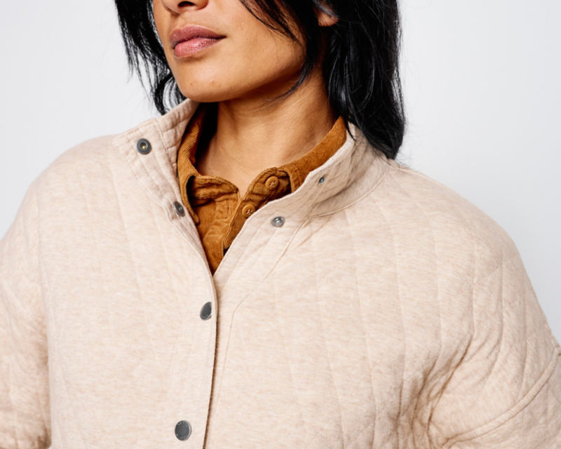 Classic Quilted Shirt Jacket - BARLEY HEATHER image number 1
