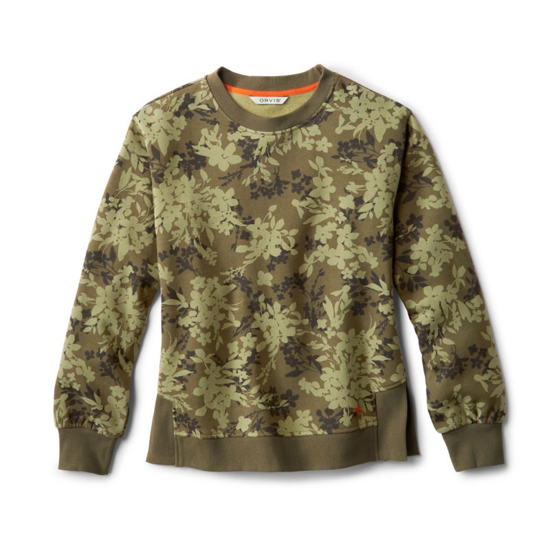 Well-Worn Crew Sweatshirt - OLIVE CAMO FLORAL