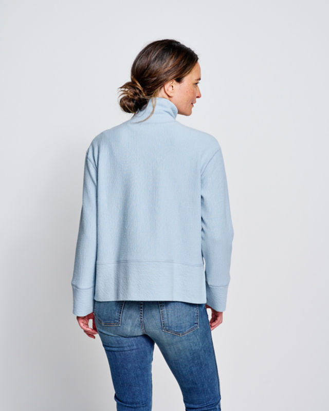 Textured 1/4-Zip Sweatshirt - LIGHT GRAY HEATHER image number 3