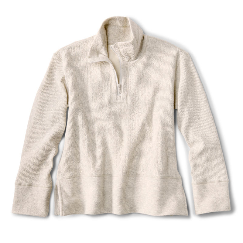 Textured 1/4-Zip Sweatshirt - LIGHT GRAY HEATHER