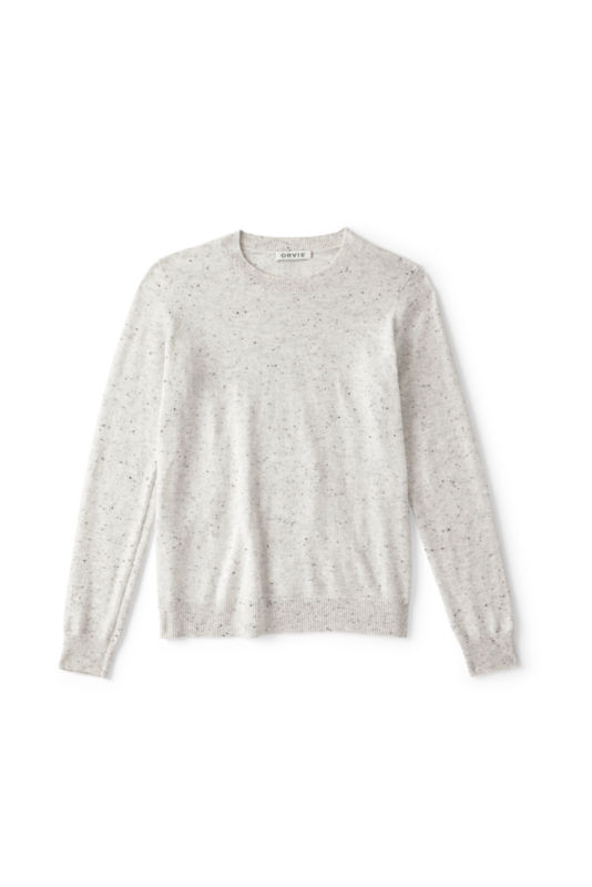 Cashmere Crewneck Sweater - LIGHT GRAY HEATHER DONEGAL image number 0