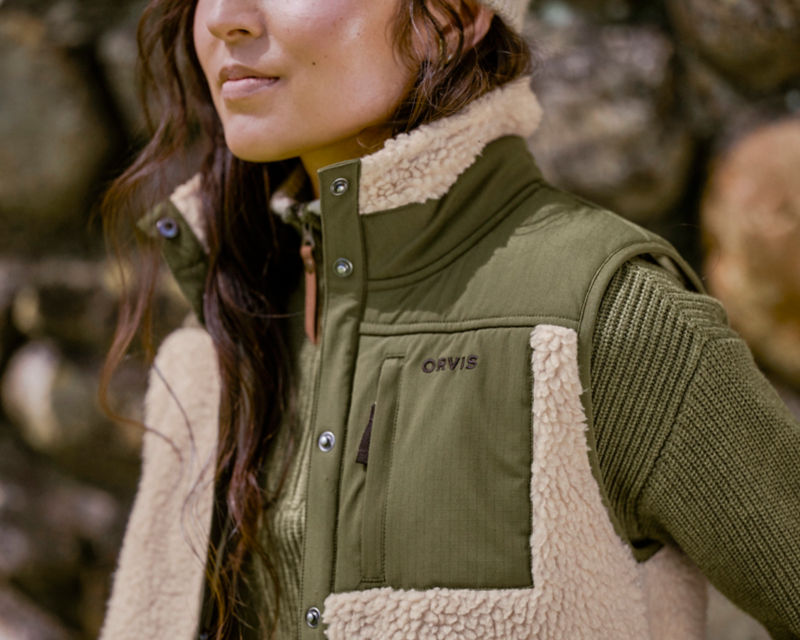 Mad River Sherpa Fleece Snap Vest | Orvis