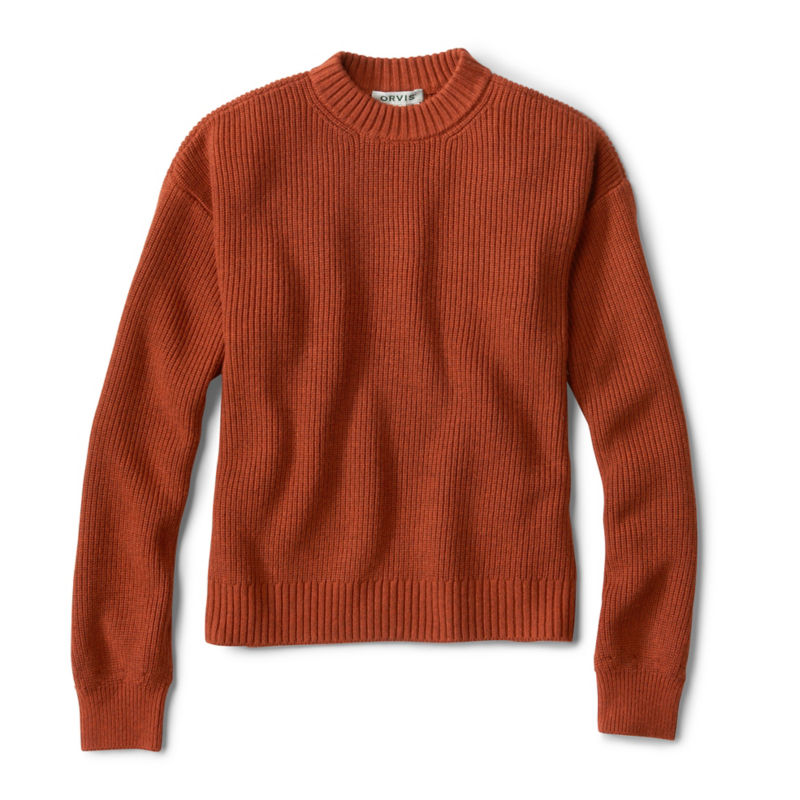 Textured Crew Sweater - RUSSET