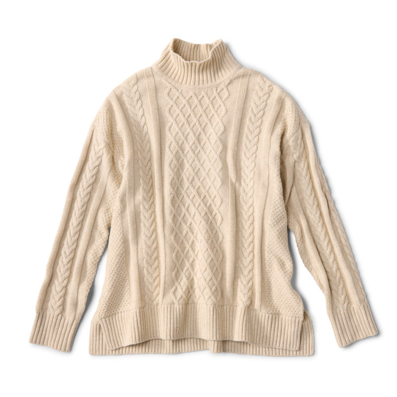 Cabled Cape Sweater - OYSTER HEATHER image number 5